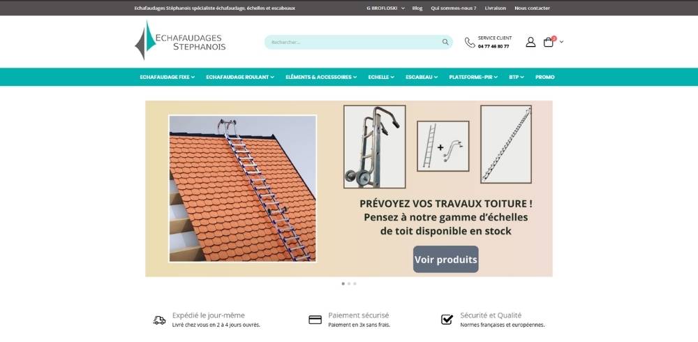 Échafaudages Stéphanois — site capture and system example